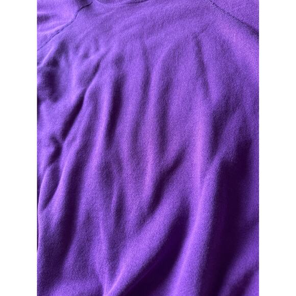 Vintage Blank Hanes USA Made Purple XL Raglan Crewneck Sweatshirt - Picture 3 of 7